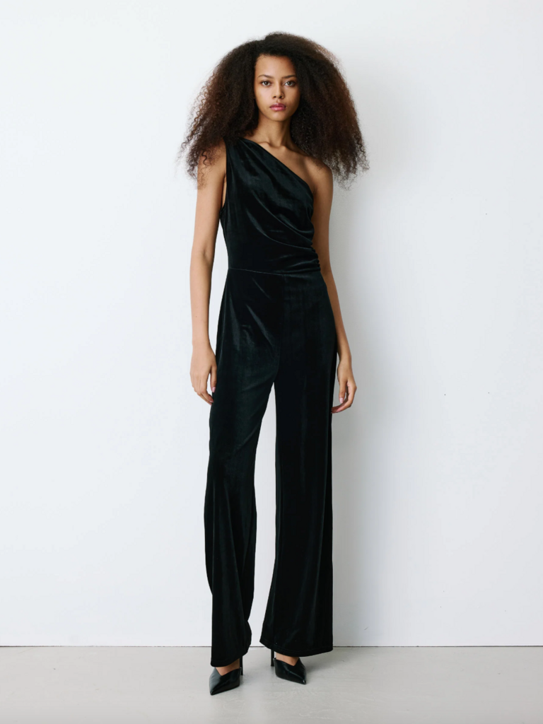 Grace & Mila Velvet One Shoulder Jumpsuit