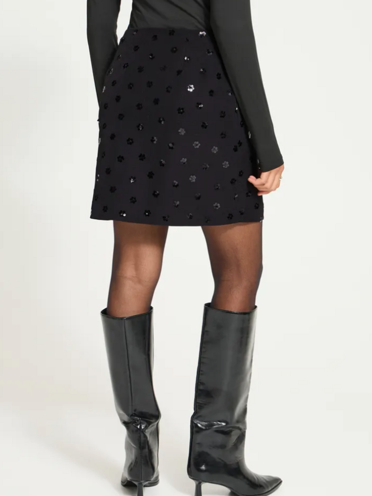 ICHI Sequinned Mini Skirt