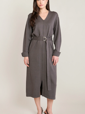Black Tape Charcoal Knitted Midi
