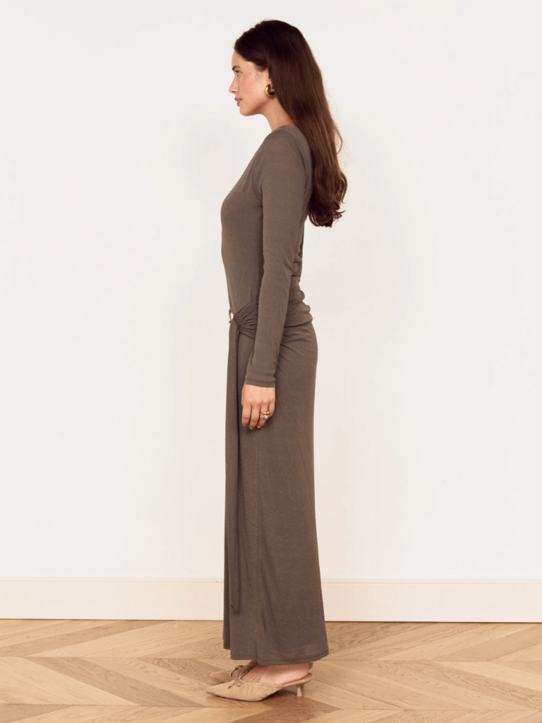 Mink Pink Fitted Charcoal Dress