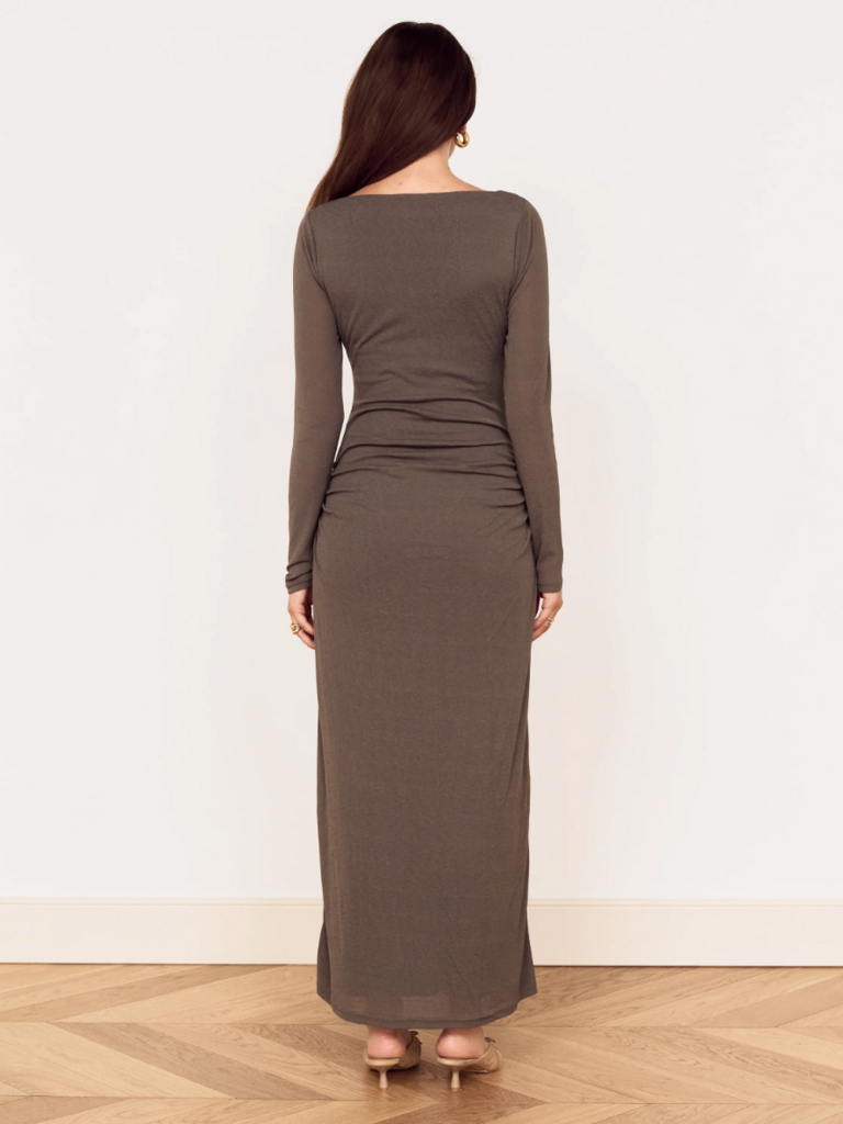 Mink Pink Fitted Charcoal Dress