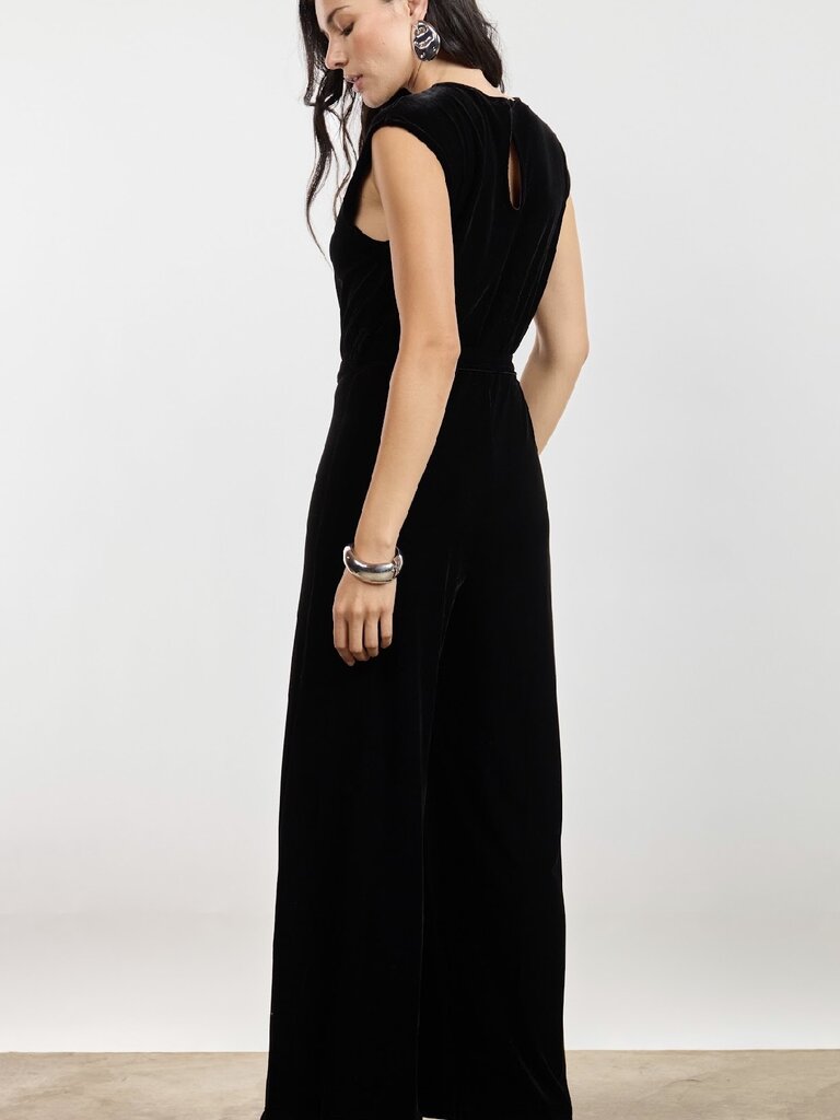 Sage The Label Velvet Belted Jumpsuit