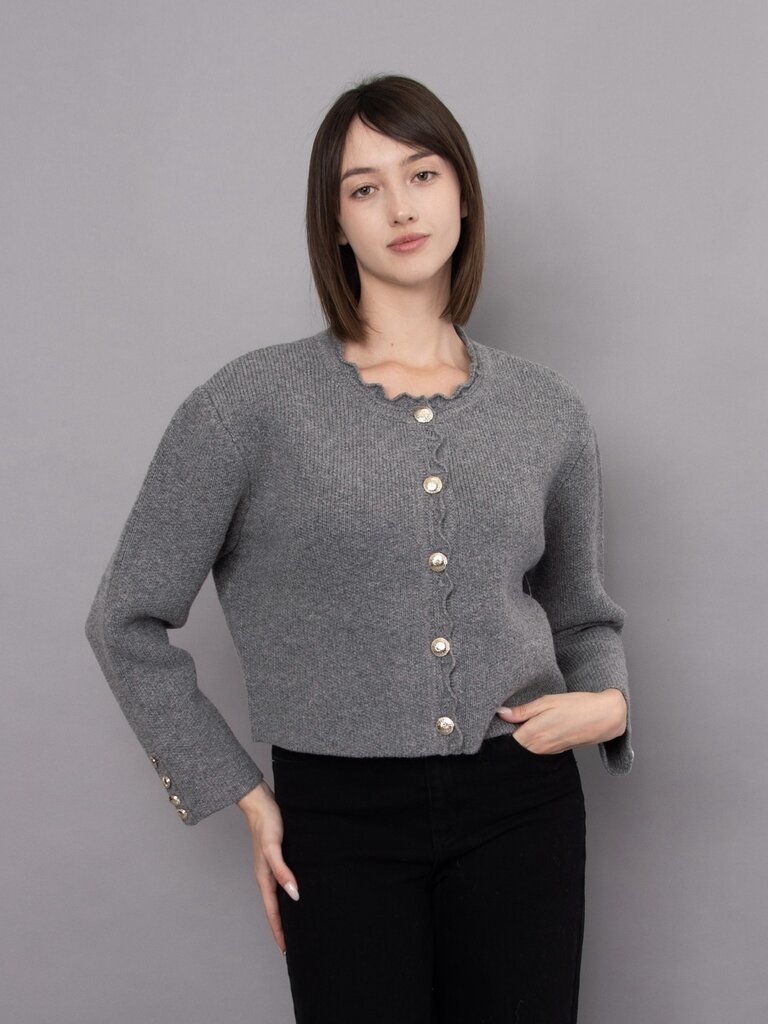 RD Style Grey Silver Button Cardi