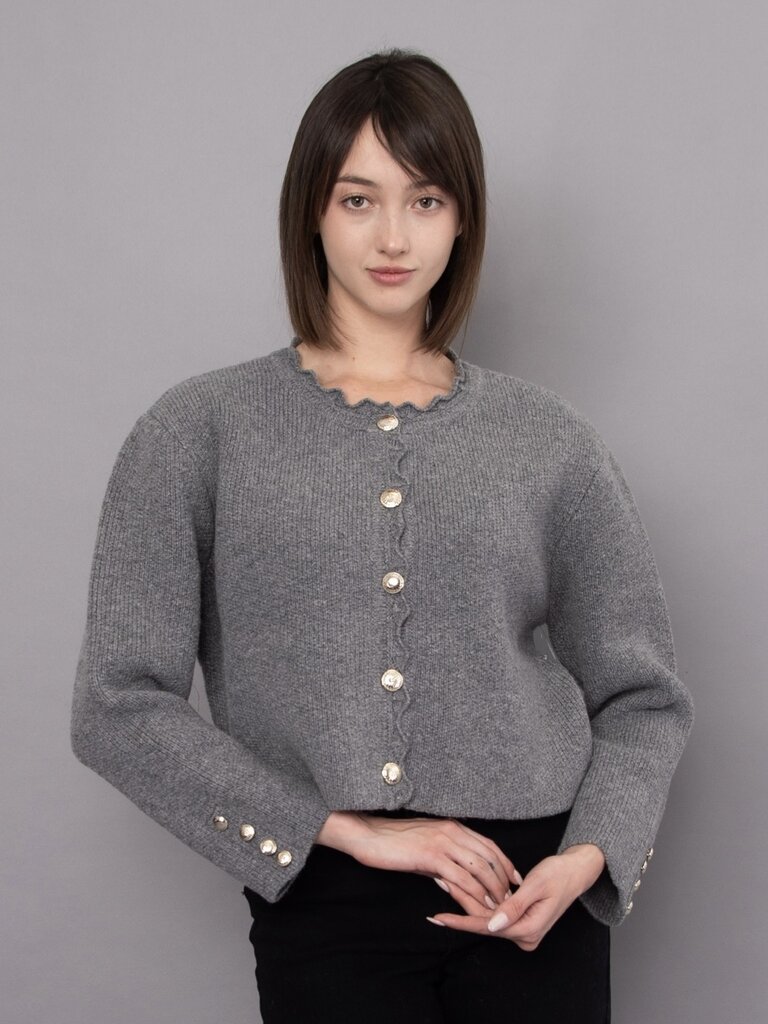 RD Style Grey Silver Button Cardi