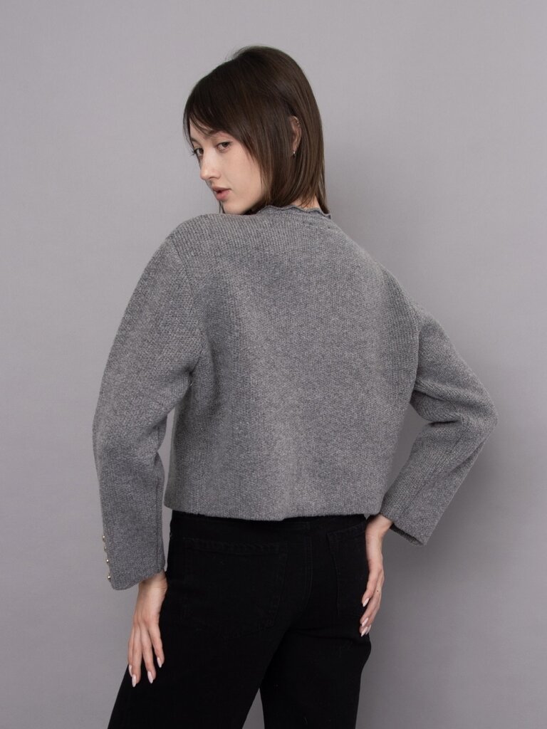 RD Style Grey Silver Button Cardi