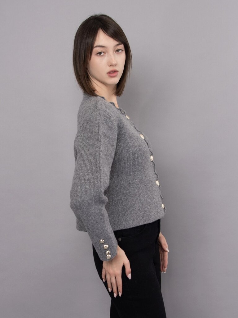 RD Style Grey Silver Button Cardi