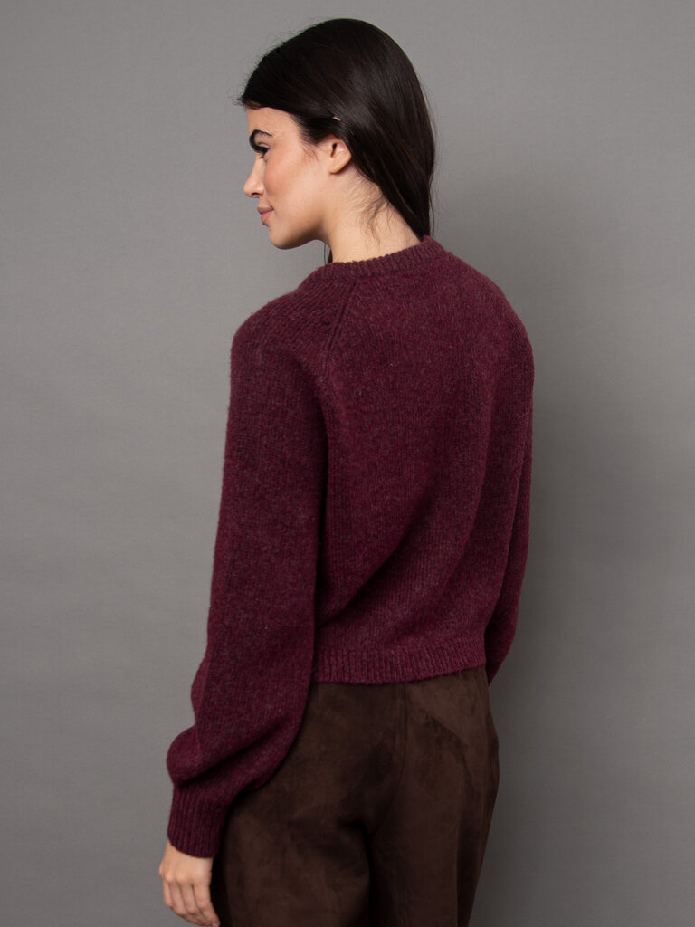 Burgundy Button Cardi