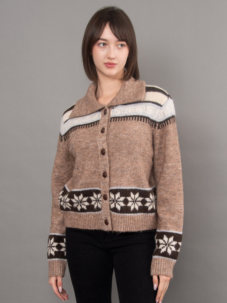 RD Style Brown Snowflake Cardi