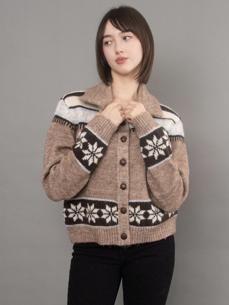 RD Style Brown Snowflake Cardi