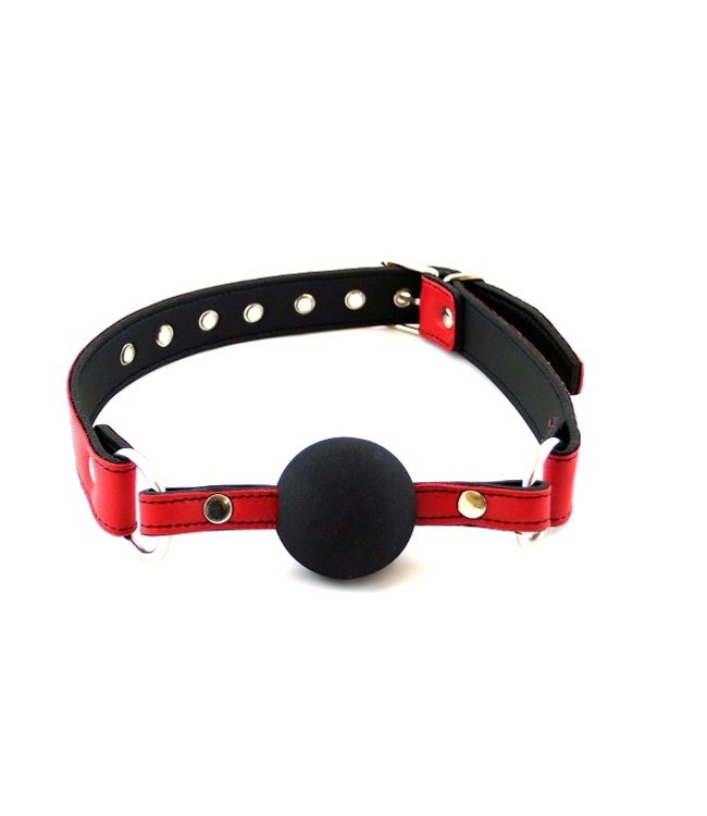 Rouge Rouge Leather Ball Gag with Black Ball