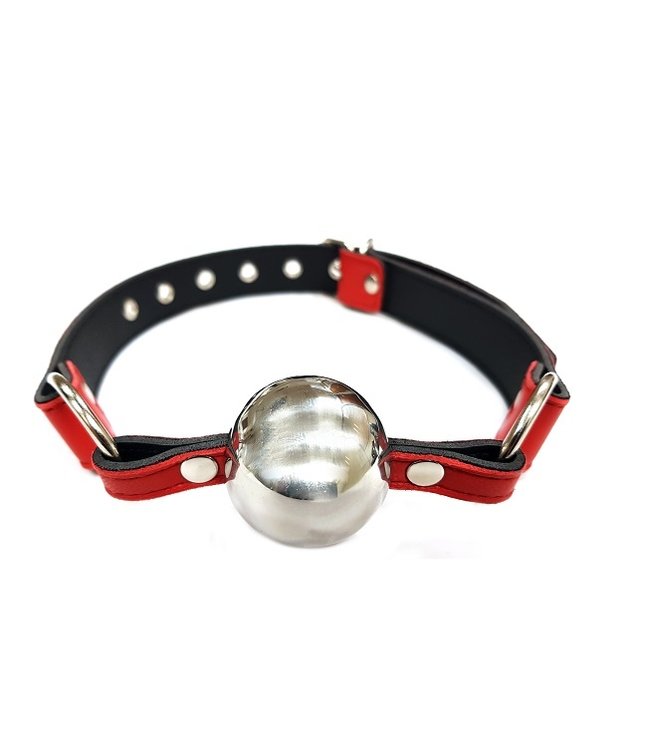 Rouge Rouge Leather Ball Gag with Steel Ball