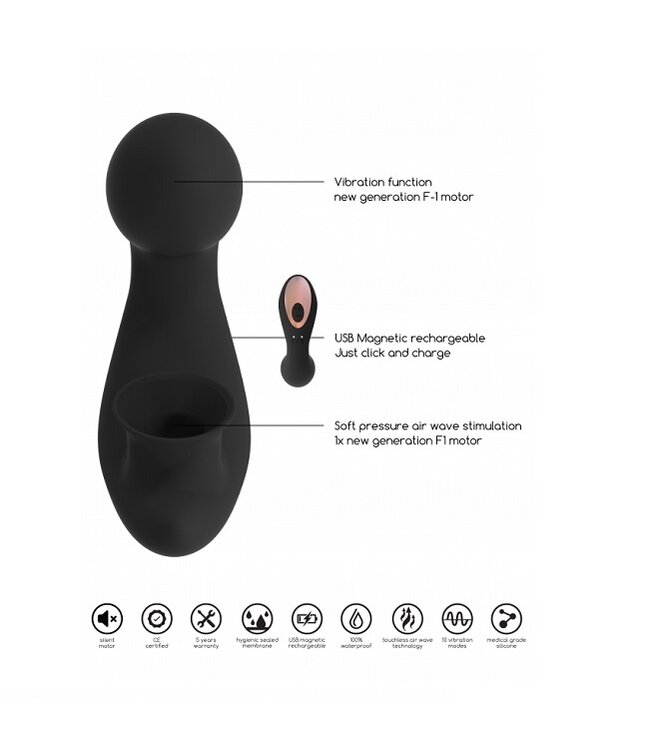 Shots America Irresistible Desirable Bendable Air Pulse Vibrator