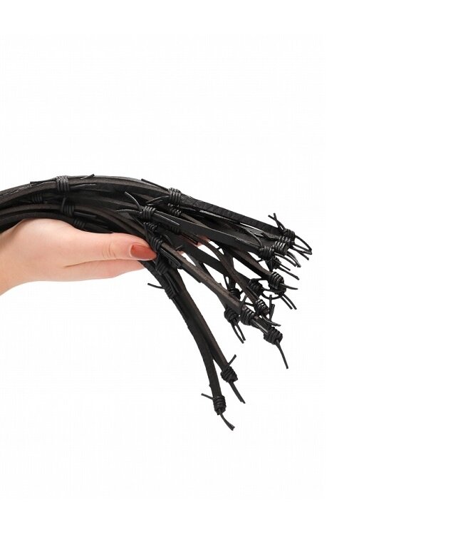 Shots America Pain Saddle Leather with Barbed Wire Flogger