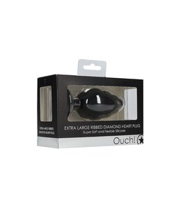 Shots America Ouch! Extra Large Ribbed Diamond Heart Plug