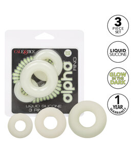 CalExotics Alpha™ Glow-In-The-Dark Liquid Silicone 3 Ring Set