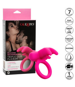 CalExotics Silicone Rechargeable Triple Clit Flicker