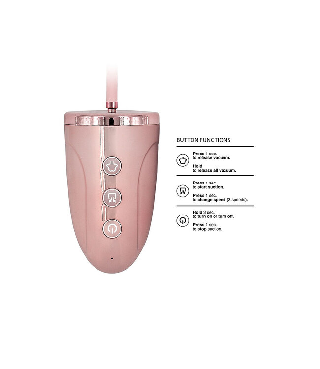 Shots America Pumped Rose Gold Automatic Rechargeable Breast Pump Set - Large