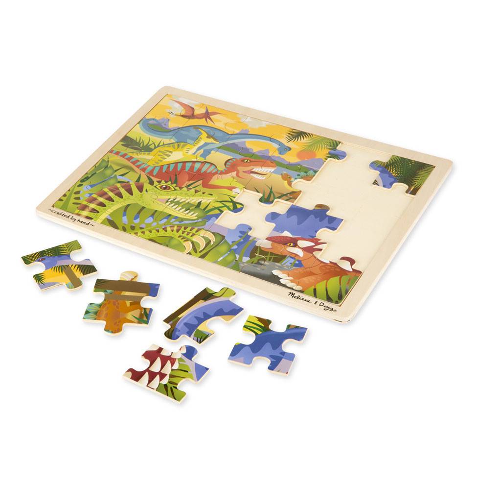 Melissa Doug Wooden Jigsaw Puzzle Dinosaur 24 Pieces Legacy Toys Melissa Doug Wooden Jigsaw Puzzle Dinosaur 24 Pieces Press Tab To Enlarge