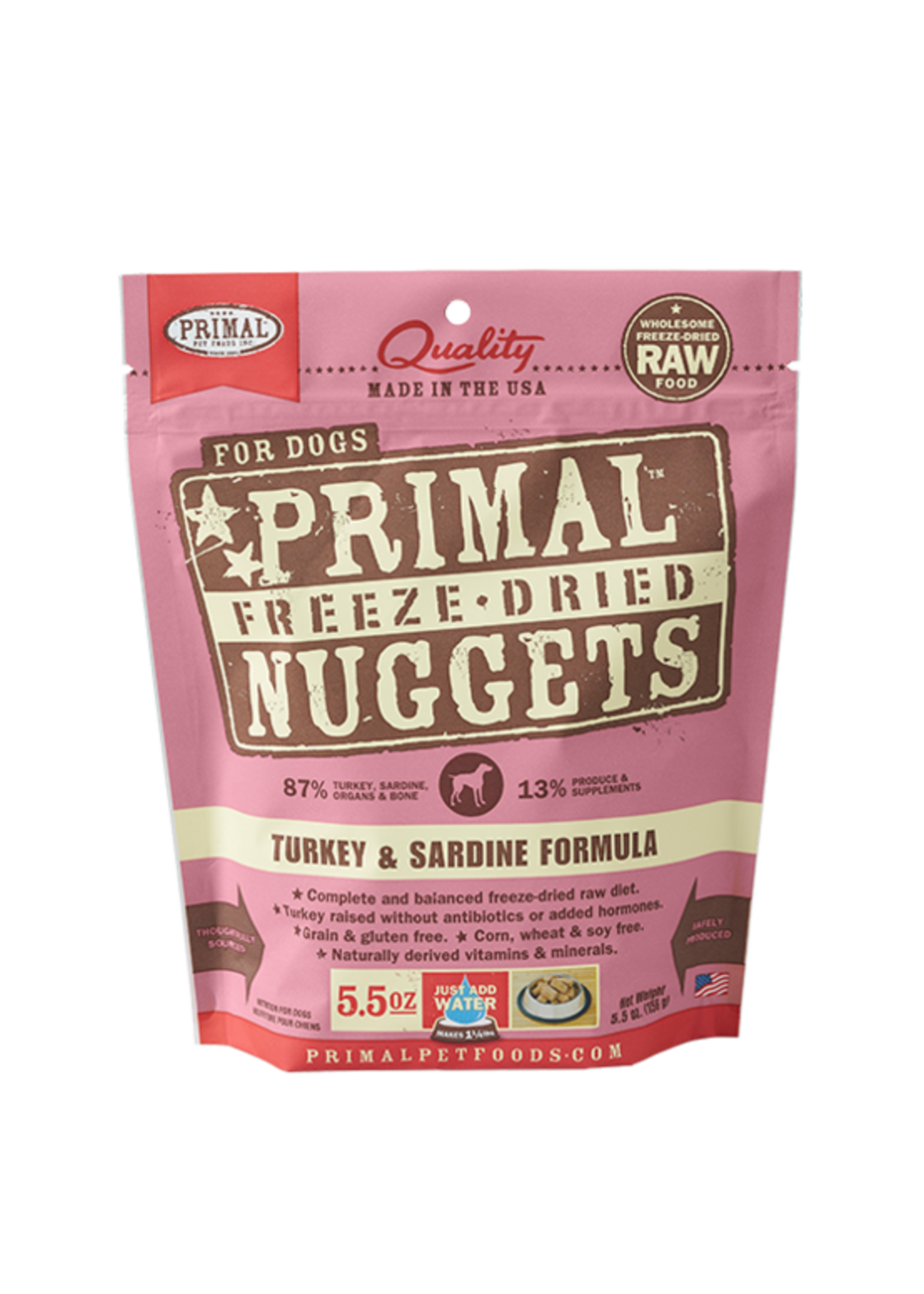 Primal Freeze Dried Raw Dog Food Turkey & Sardine Formula