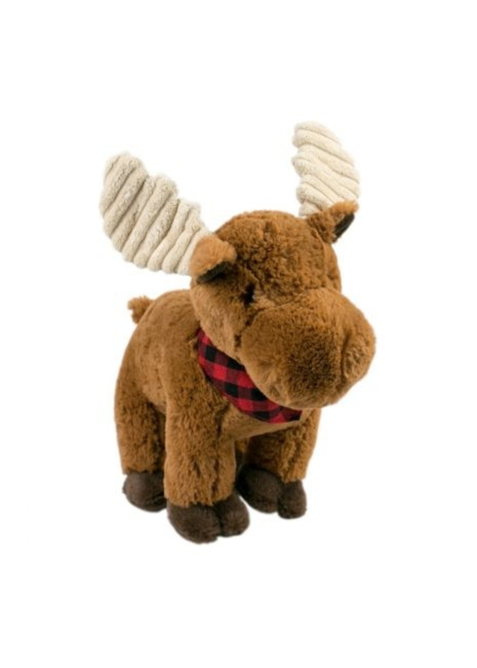 Tall Tails Plush Flannel Moose w/ Crunch Toy