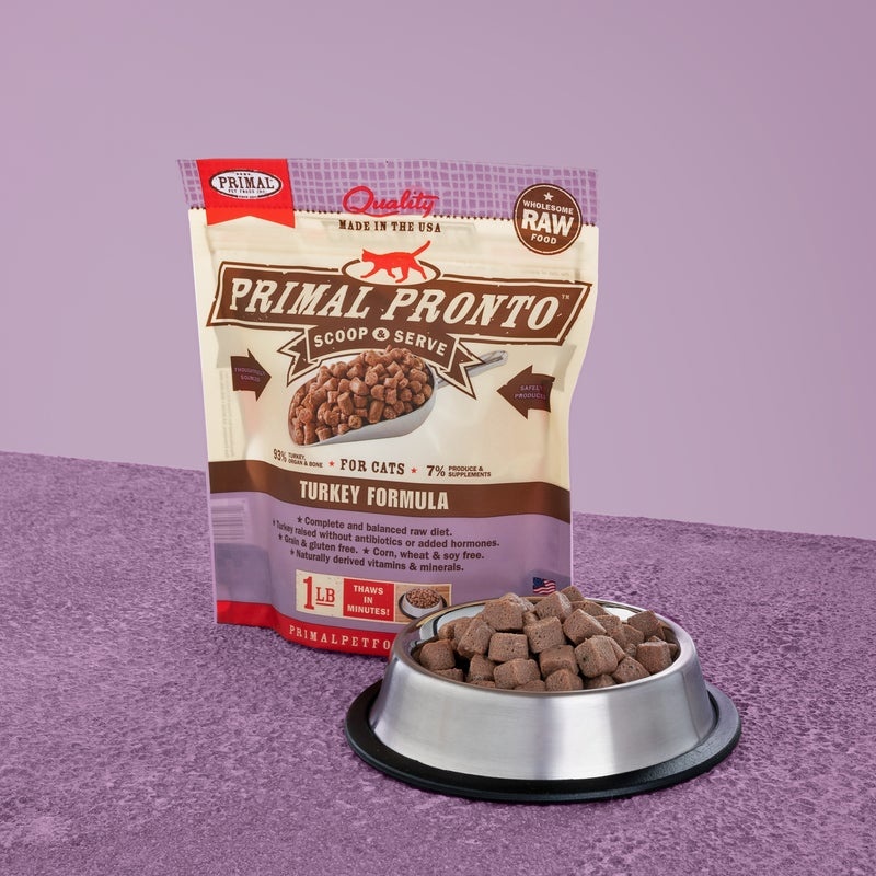 Primal Raw Frozen Feline Pronto 1 lb Turkey Formula Pawtopia
