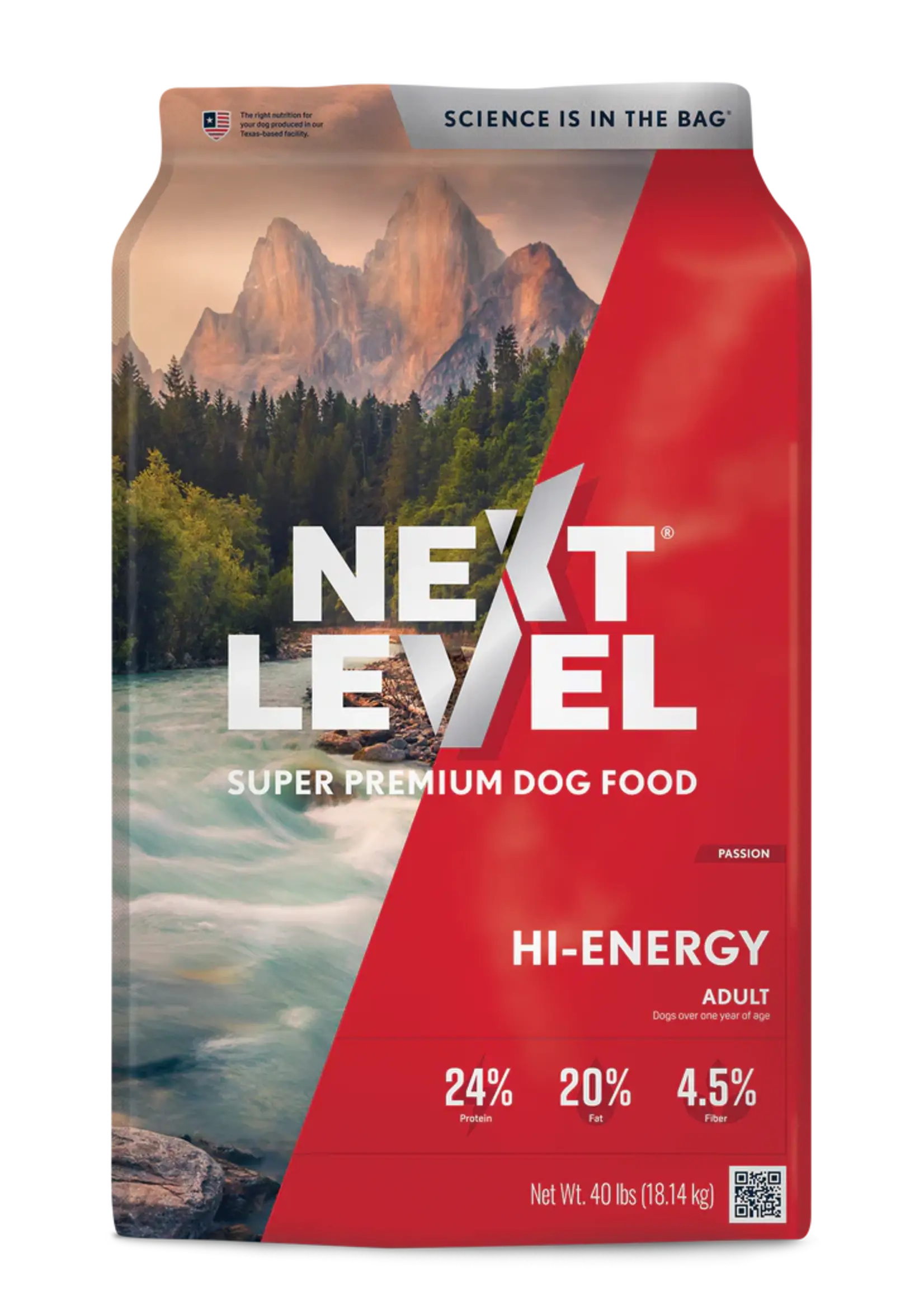 Next Level Hi-Energy Adult Dry Dog Food 40 lb