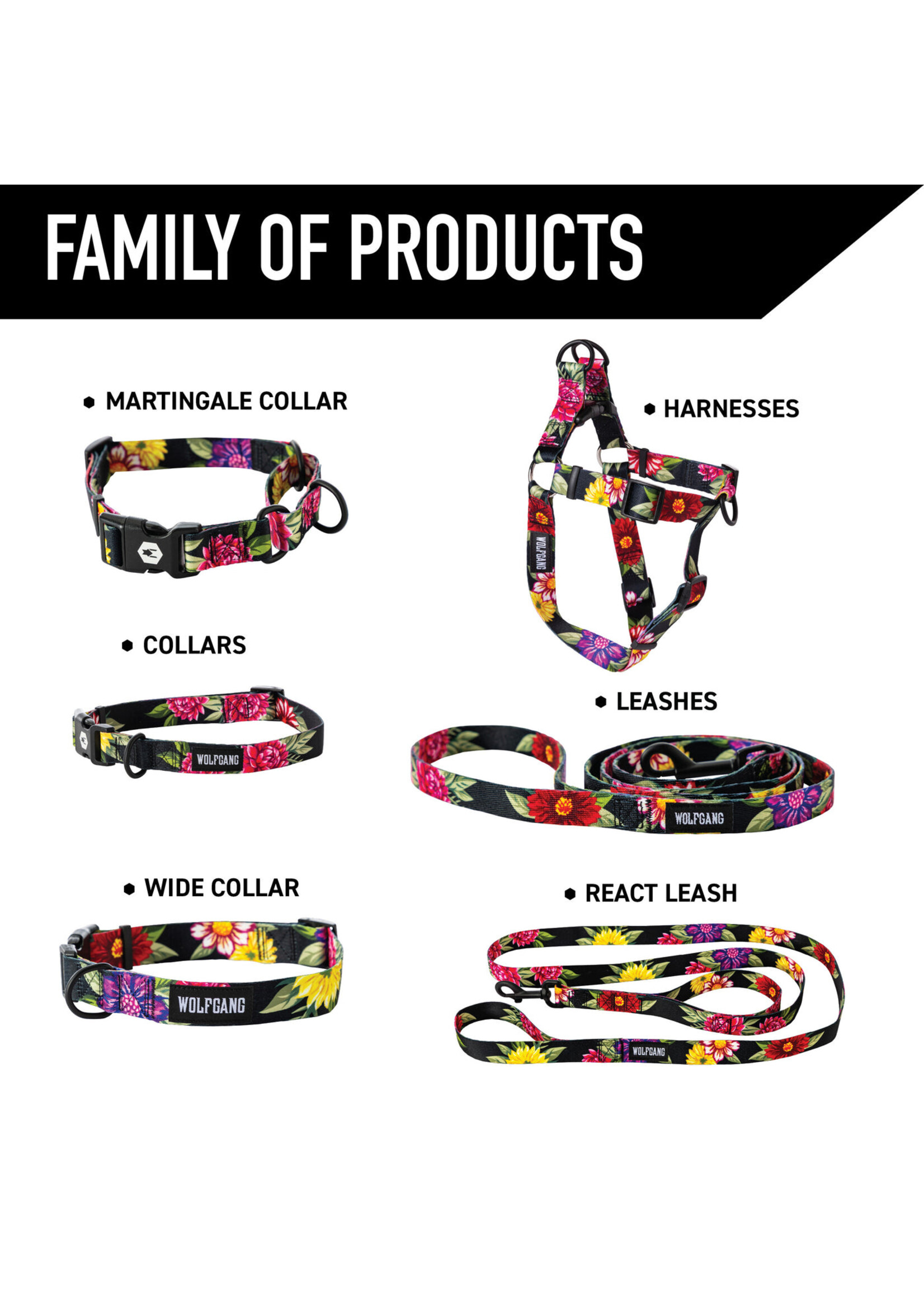 Wolfgang Dark Floral Leash 4 ft