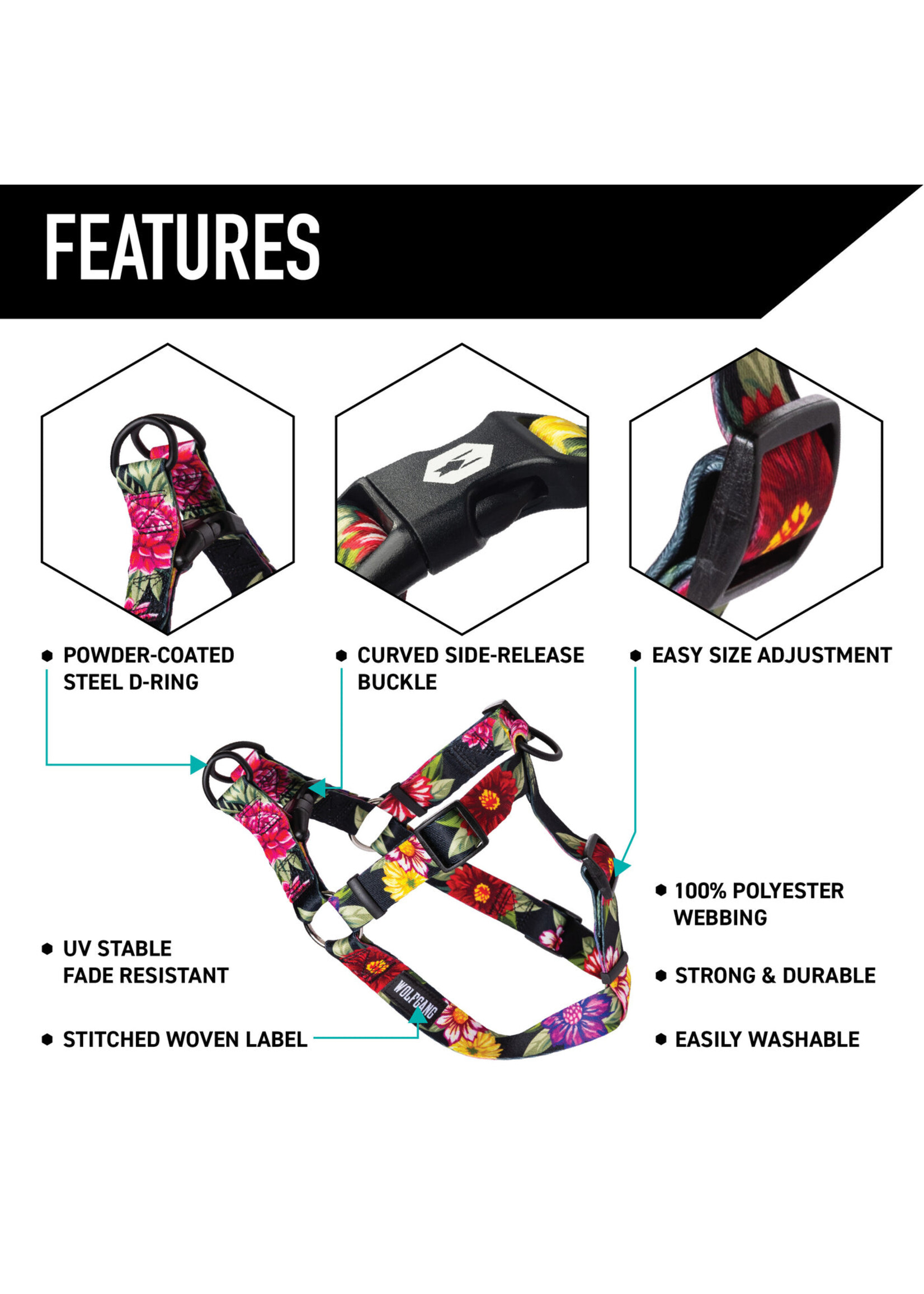 Wolfgang Dark Floral Harness Sm