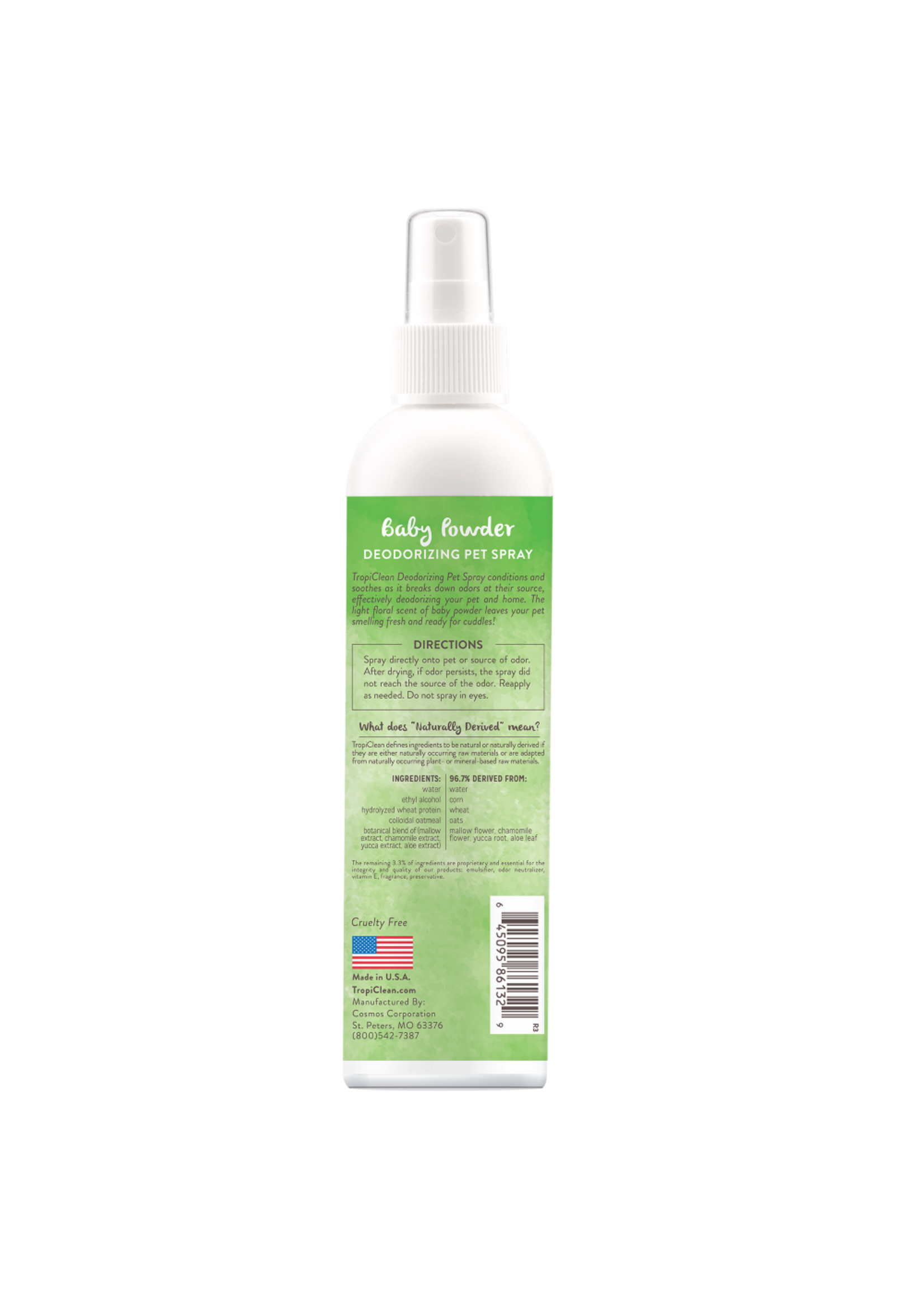Tropiclean Deodorizing Spray Baby Powder 8oz