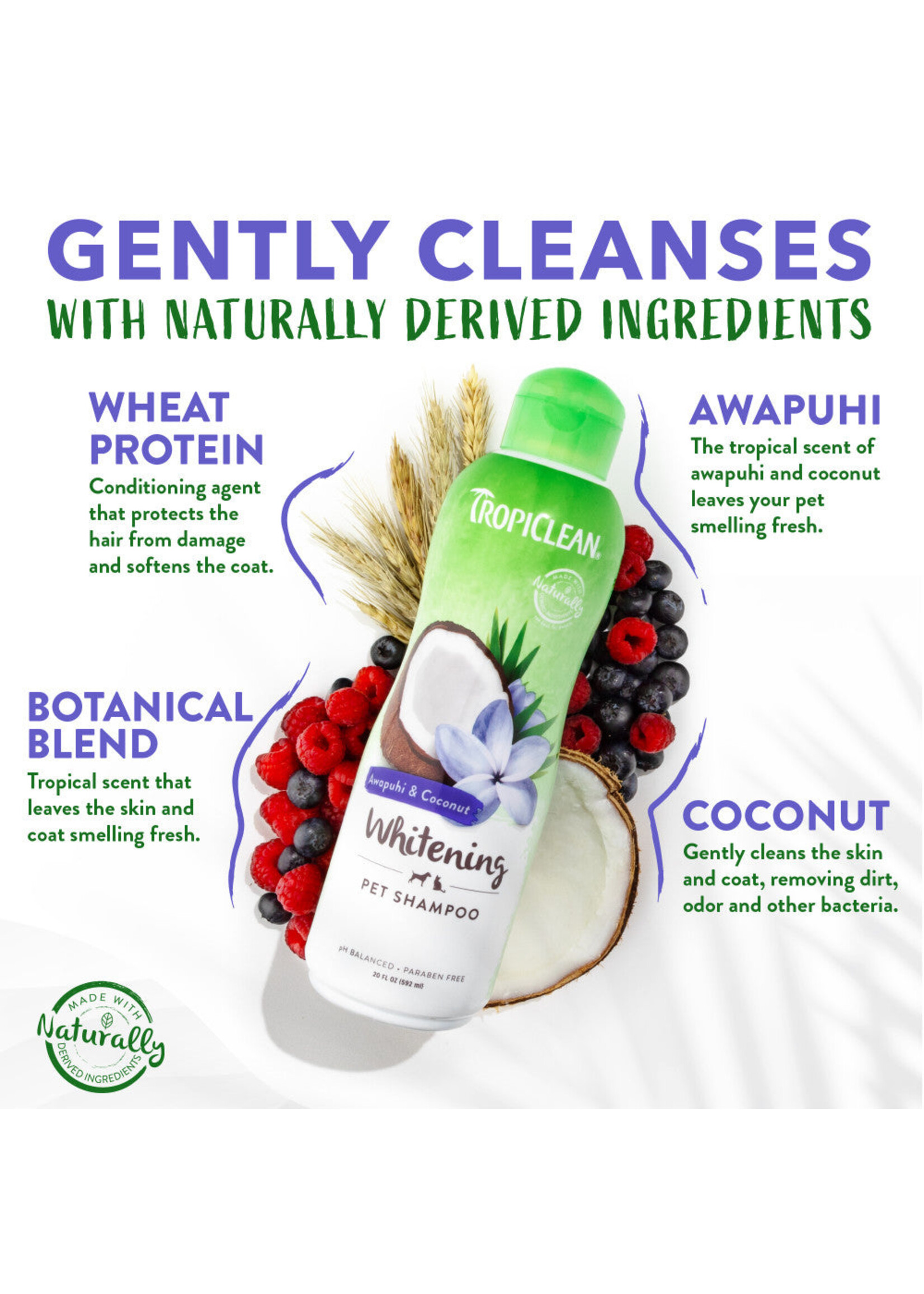 Tropiclean Whitening Shampoo 20 oz