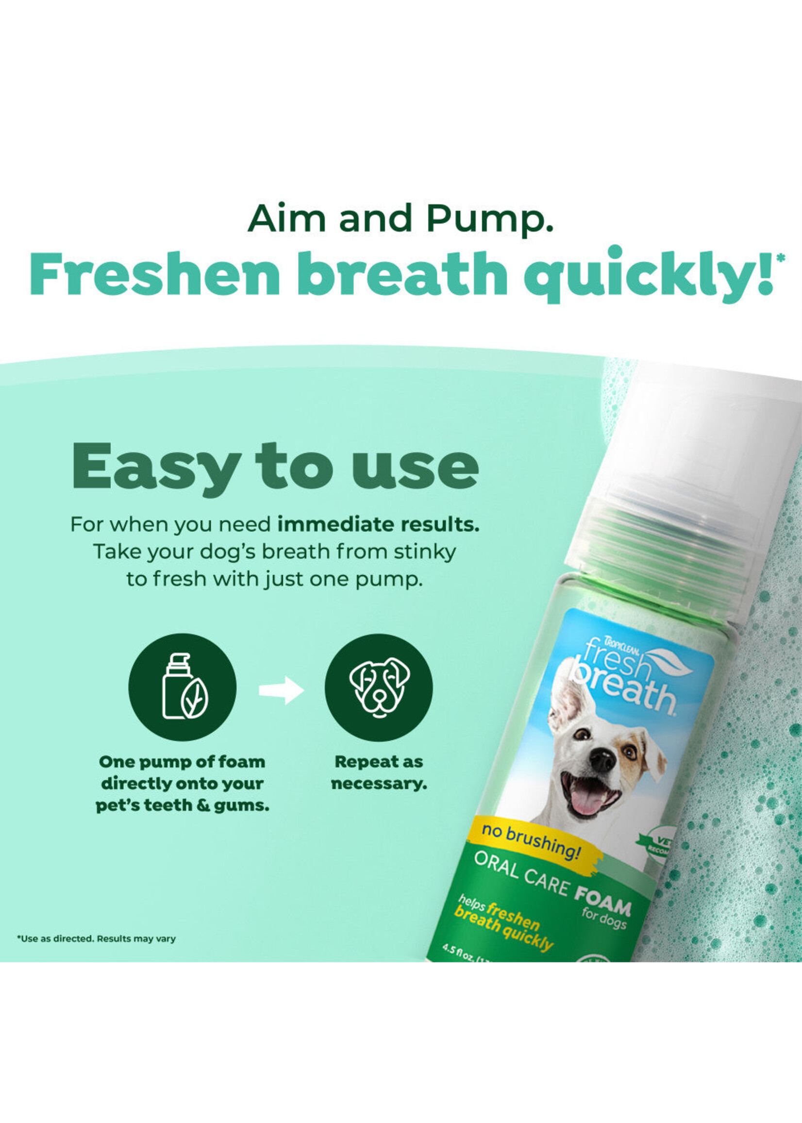 Tropiclean Oral Care Foam for Dogs 4.5 oz