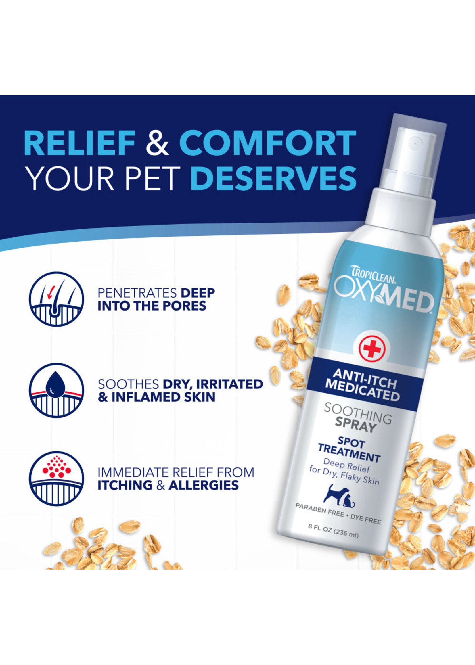 Tropiclean Oxymed Anti Itch Med. Spray 8 oz