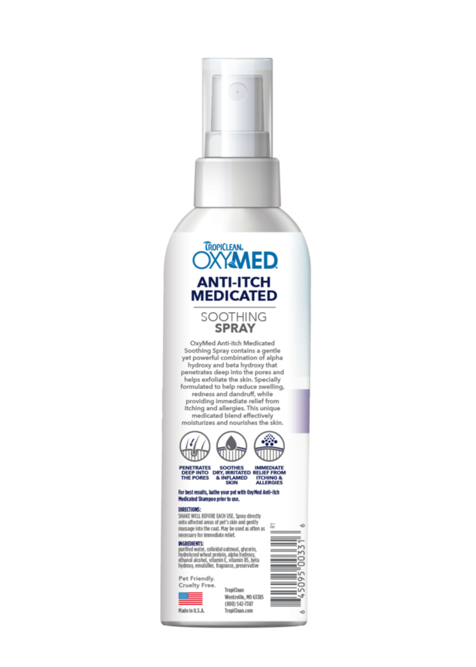 Tropiclean Oxymed Anti Itch Med. Spray 8 oz