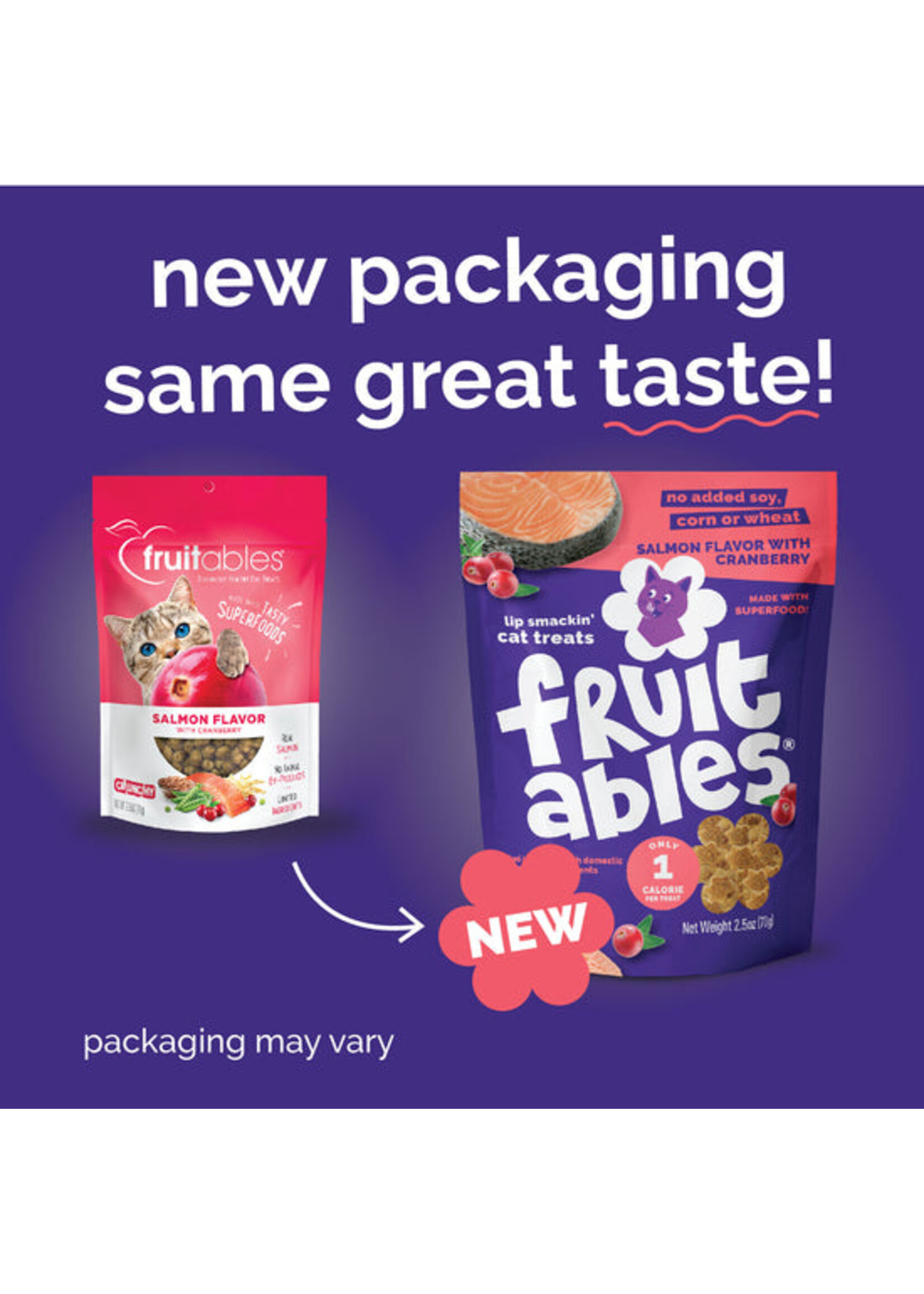 Fruitables Cat Crunchy Treat Salmon/Cranberry 2.5 oz