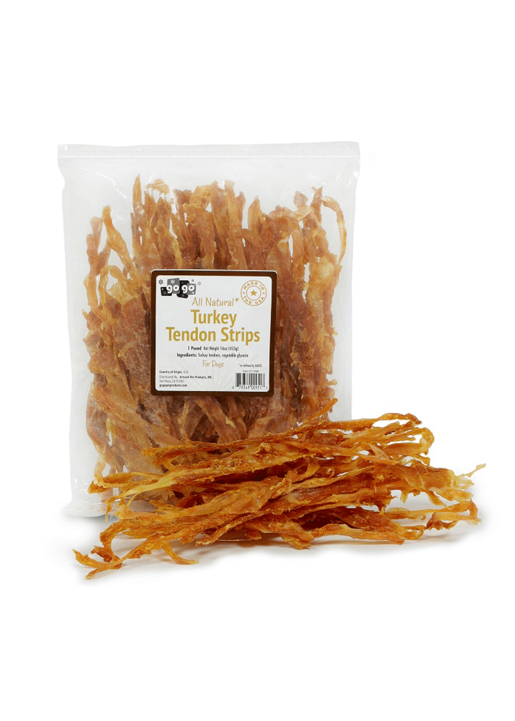 GoGo USA Turkey Tendon Strips Bulk Per Oz.
