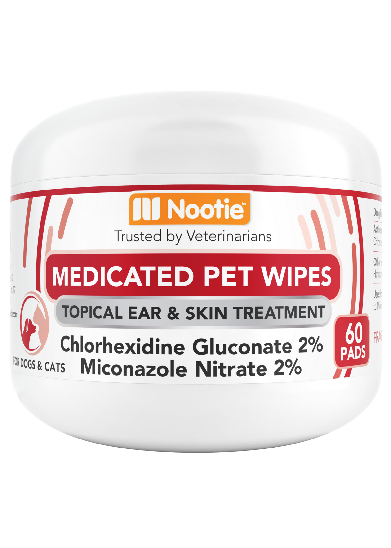 Nootie Medicated Pet Wipes 60 ct pads