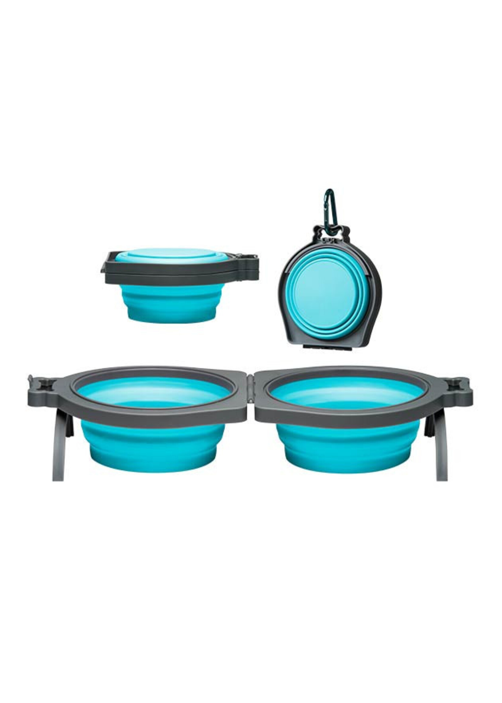 Loving Pets Roma Travel Bowl Double Small Blue