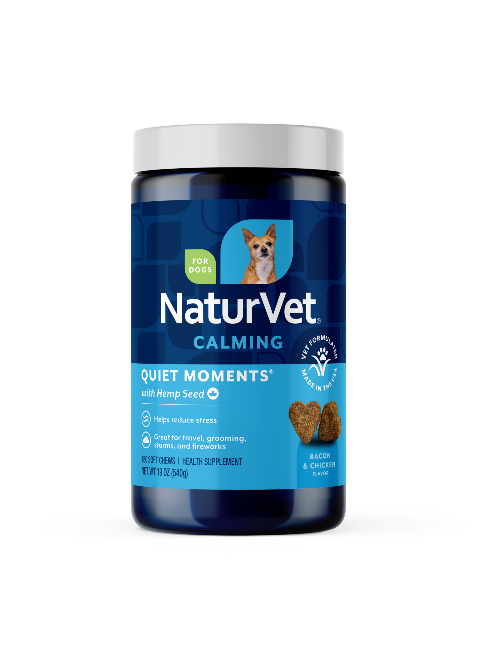 NaturVet Hemp Quiet Soft Chew 180ct