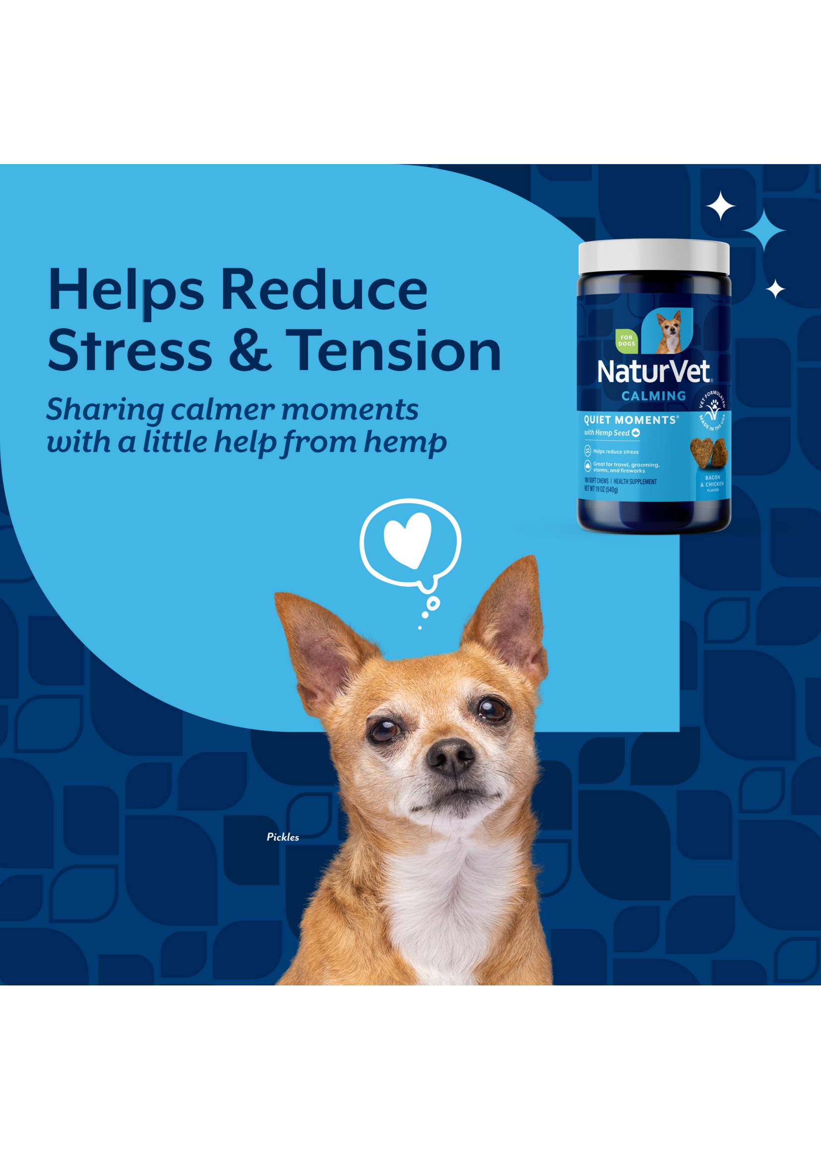 NaturVet Hemp Quiet Soft Chew 180ct