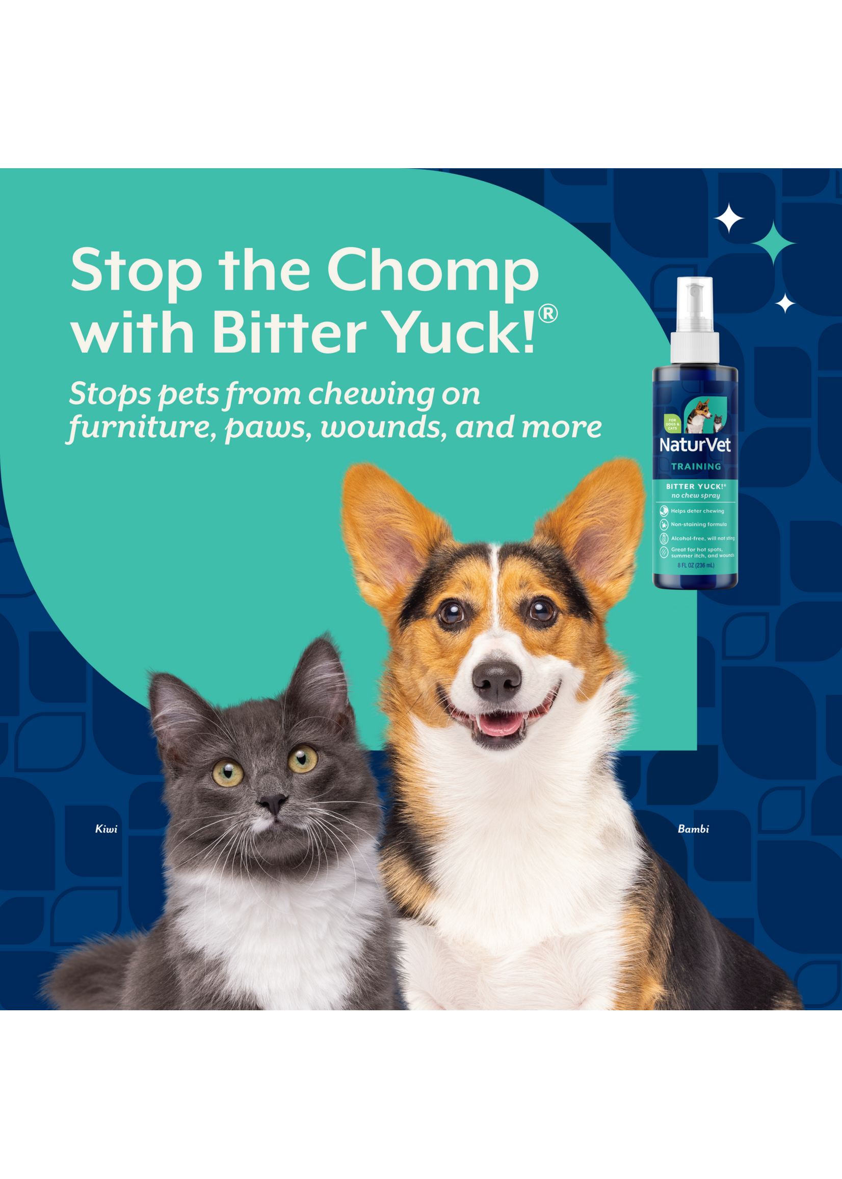 NaturVet Bitter Yuck! No Chew Spray 8oz