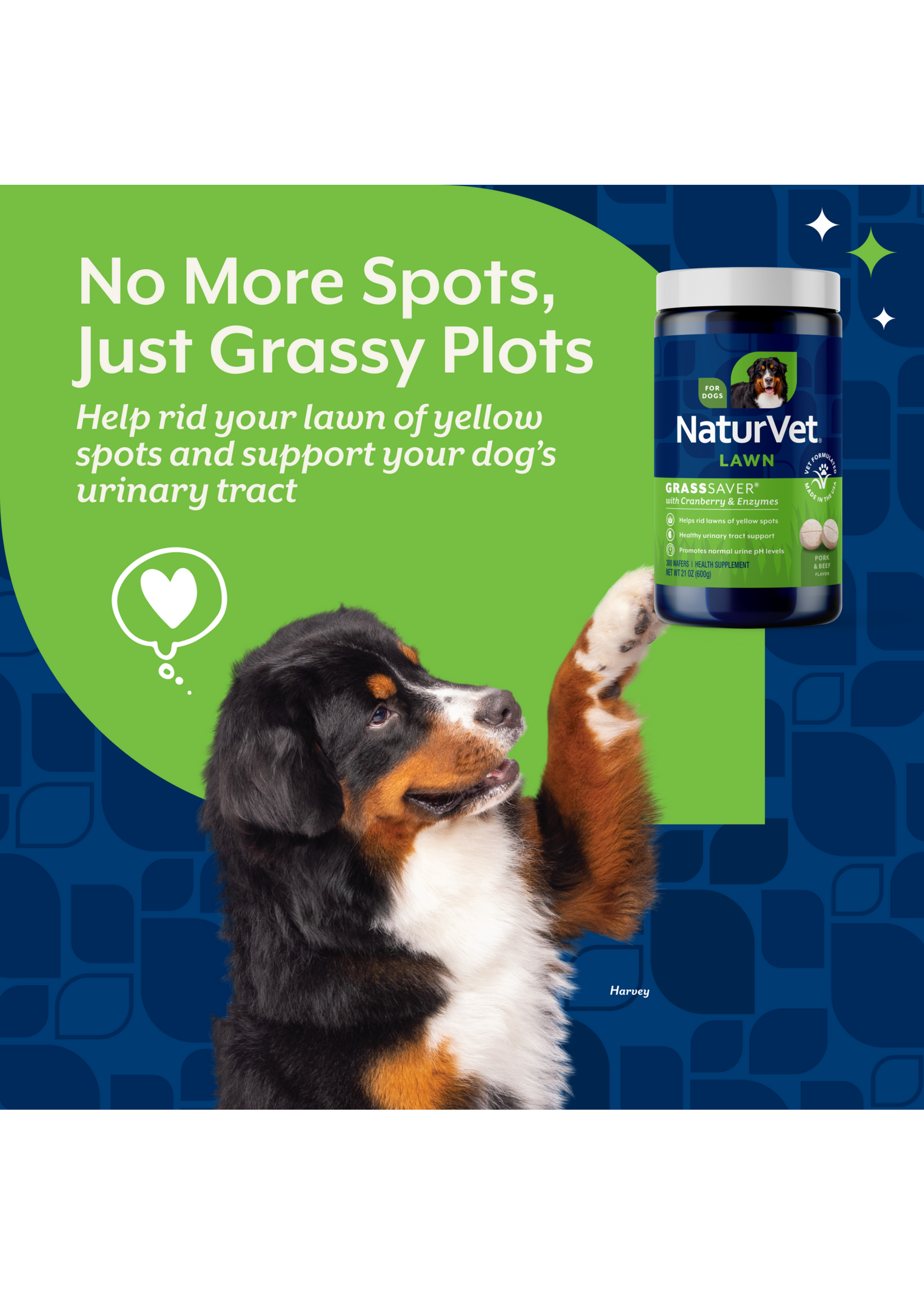 NaturVet Grass Saver Chew Wafers 300ct