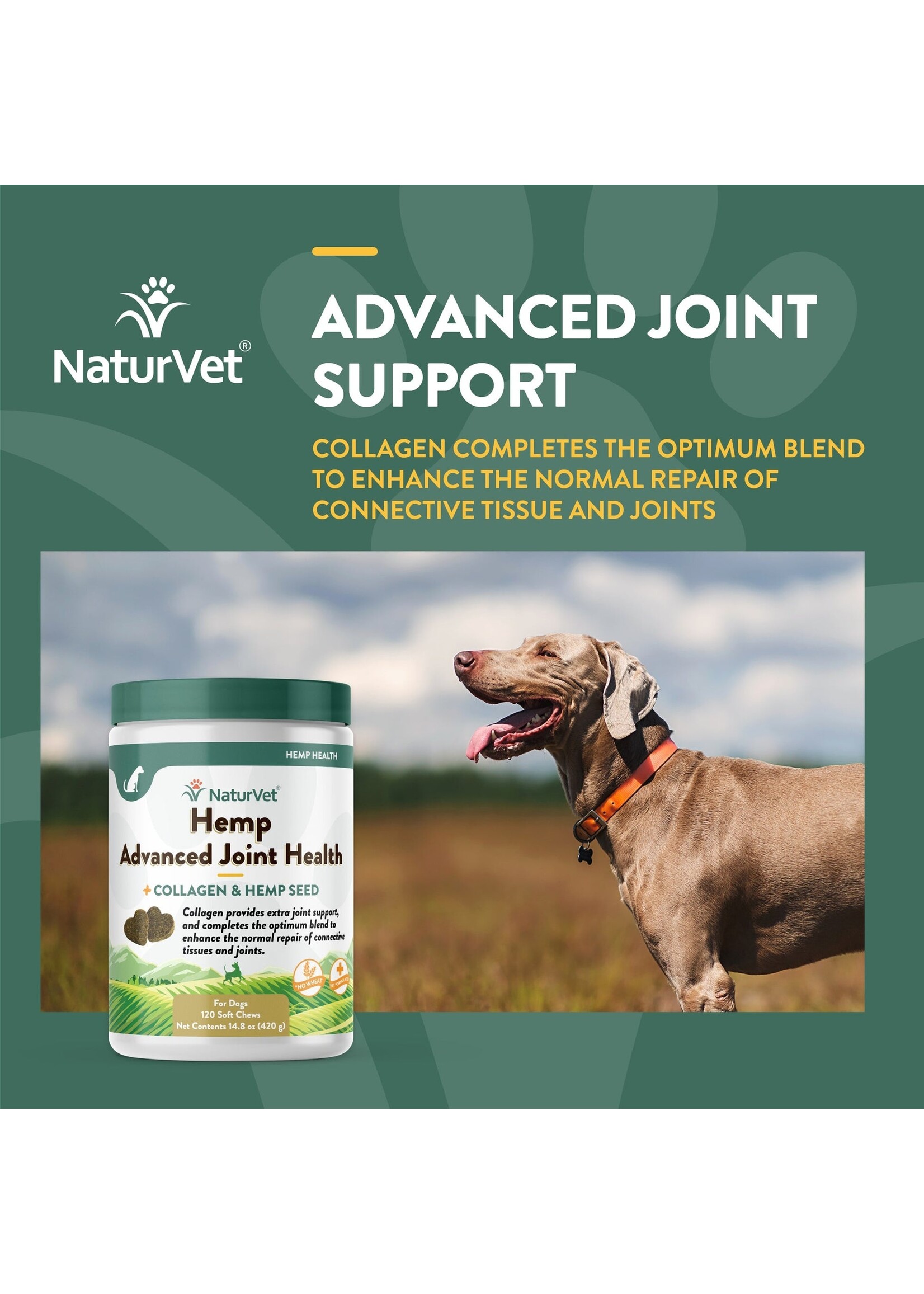 NaturVet Hemp and Joint Soft Chew 120ct