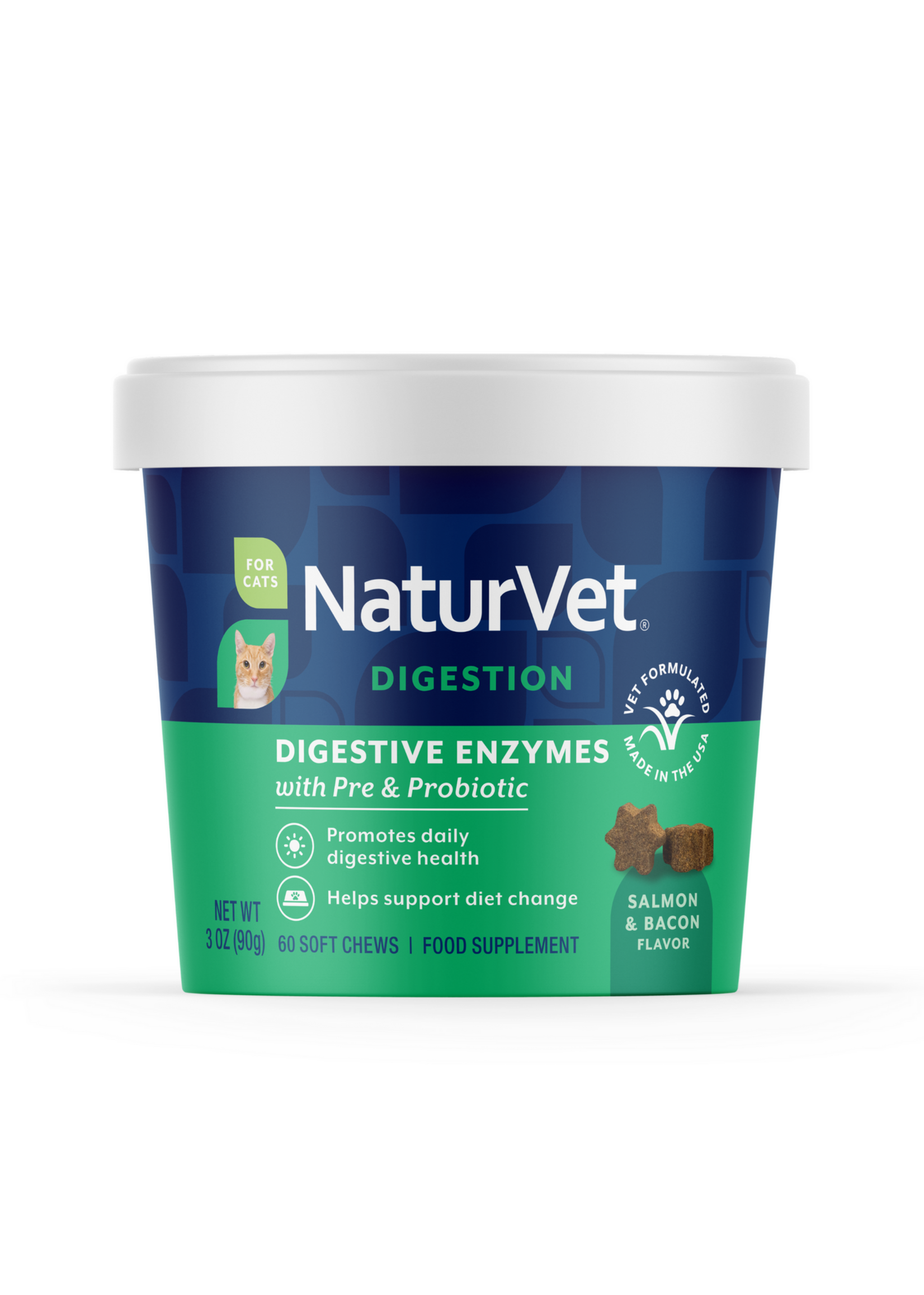 NaturVet Digestive Enzyme Chew 60ct CAT