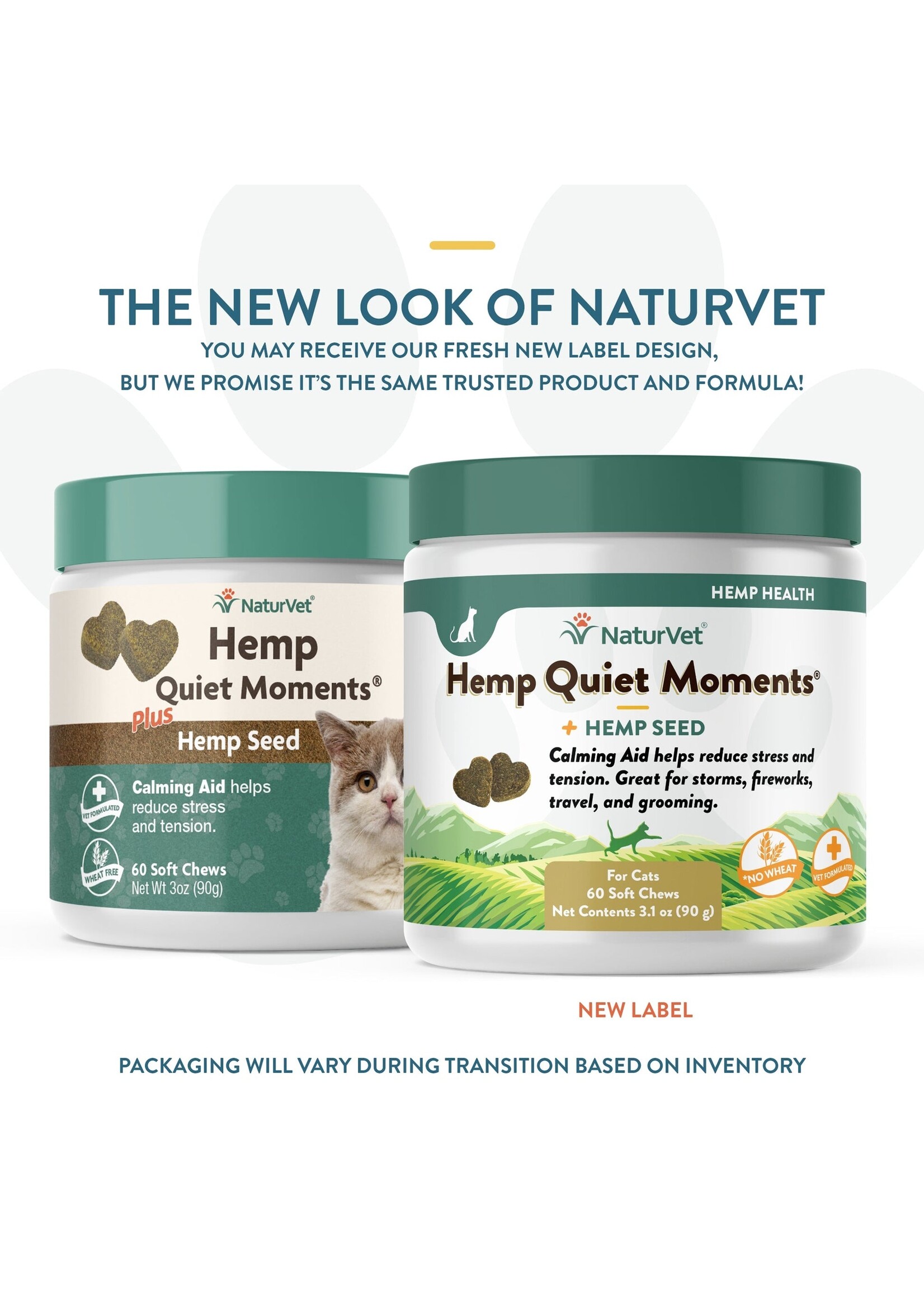 NaturVet Quiet Moments Hemp Chew 60ct CAT