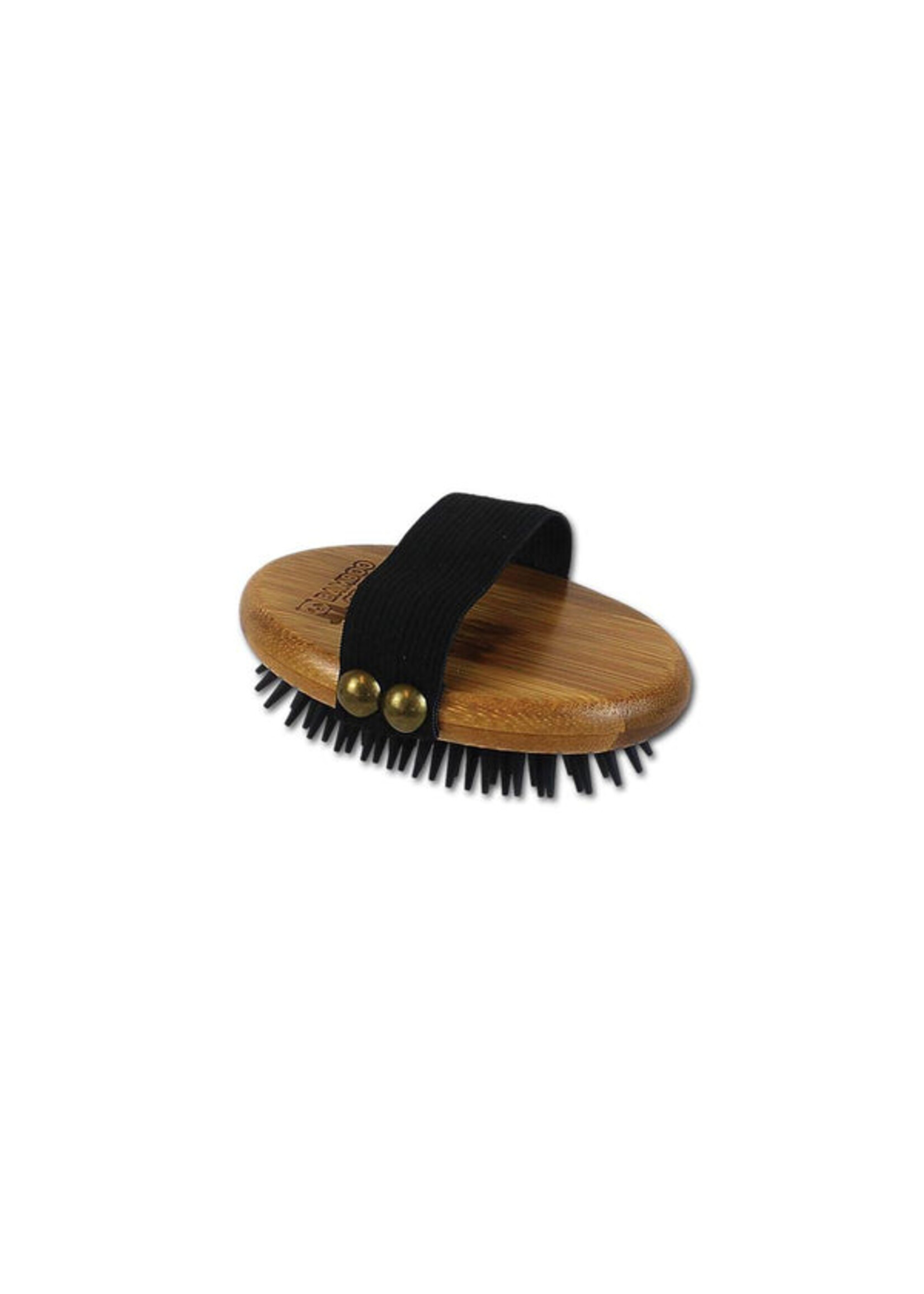 Bamboo Groom Curry Comb with Rubber Bristles