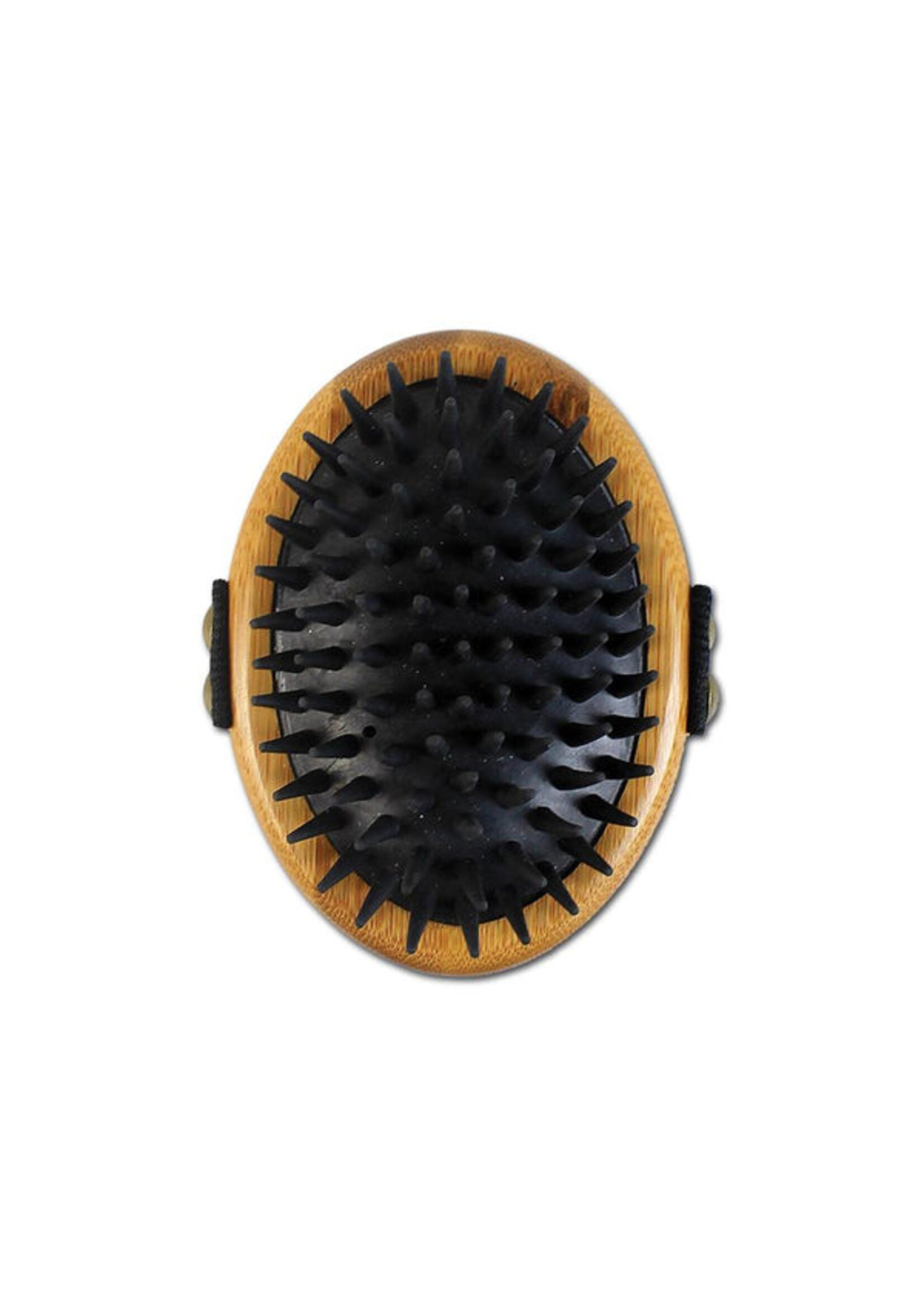 Bamboo Groom Curry Comb with Rubber Bristles