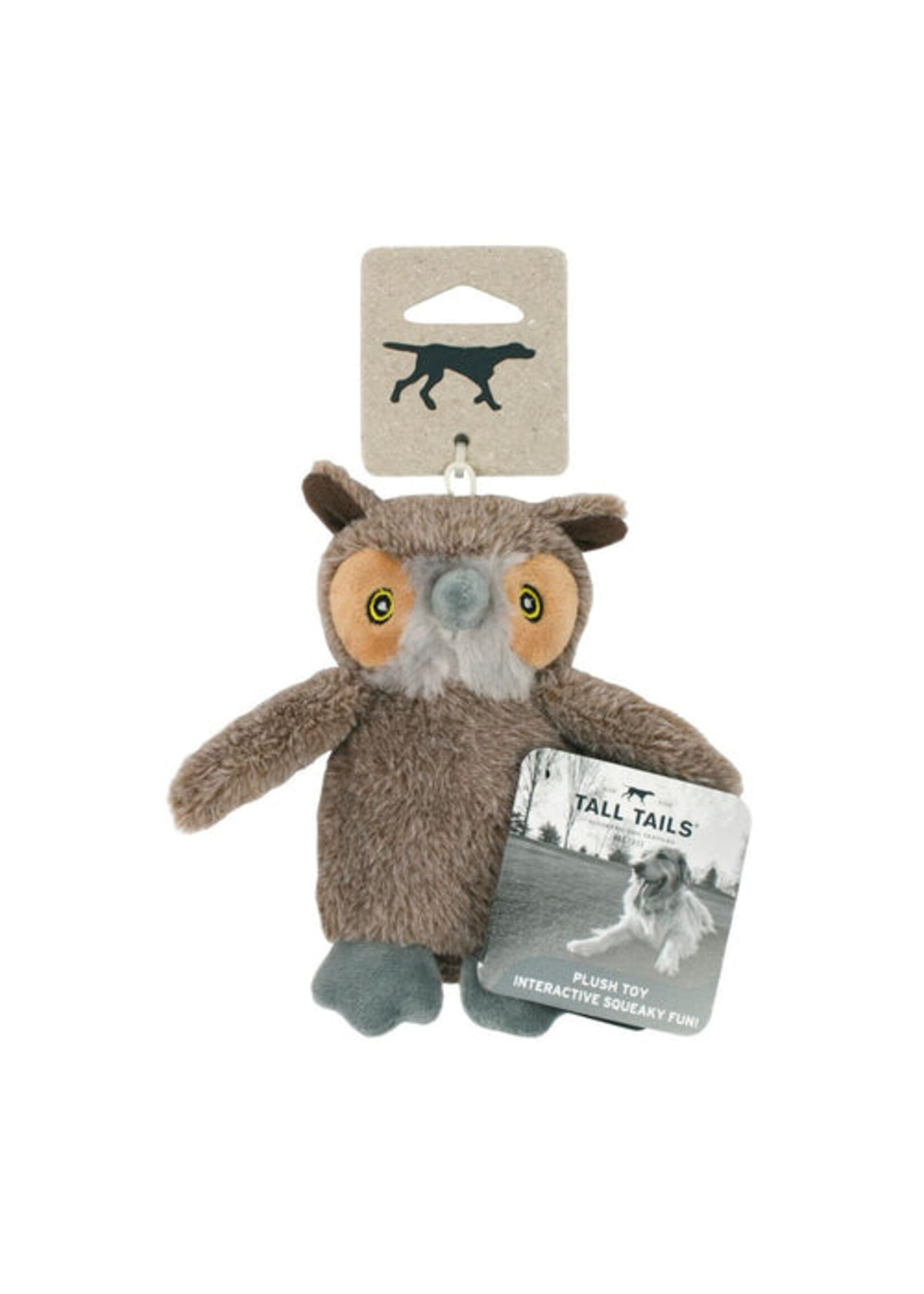 Tall Tails Plush Owl w/ Squeaker Toy 5"