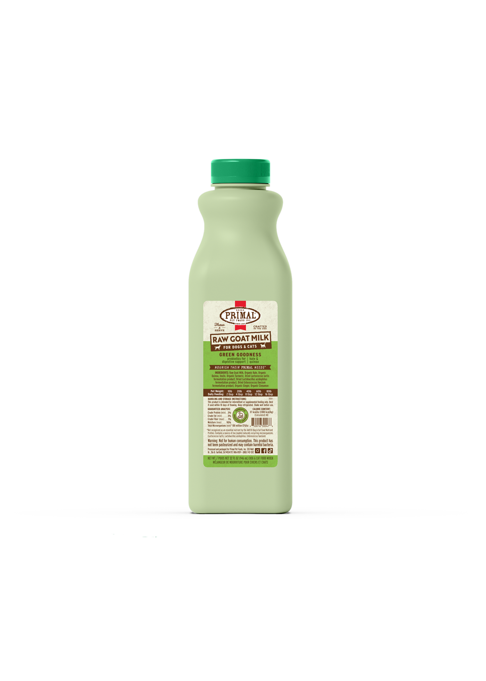 Primal Raw Goat Milk Green Goodness 1 QT