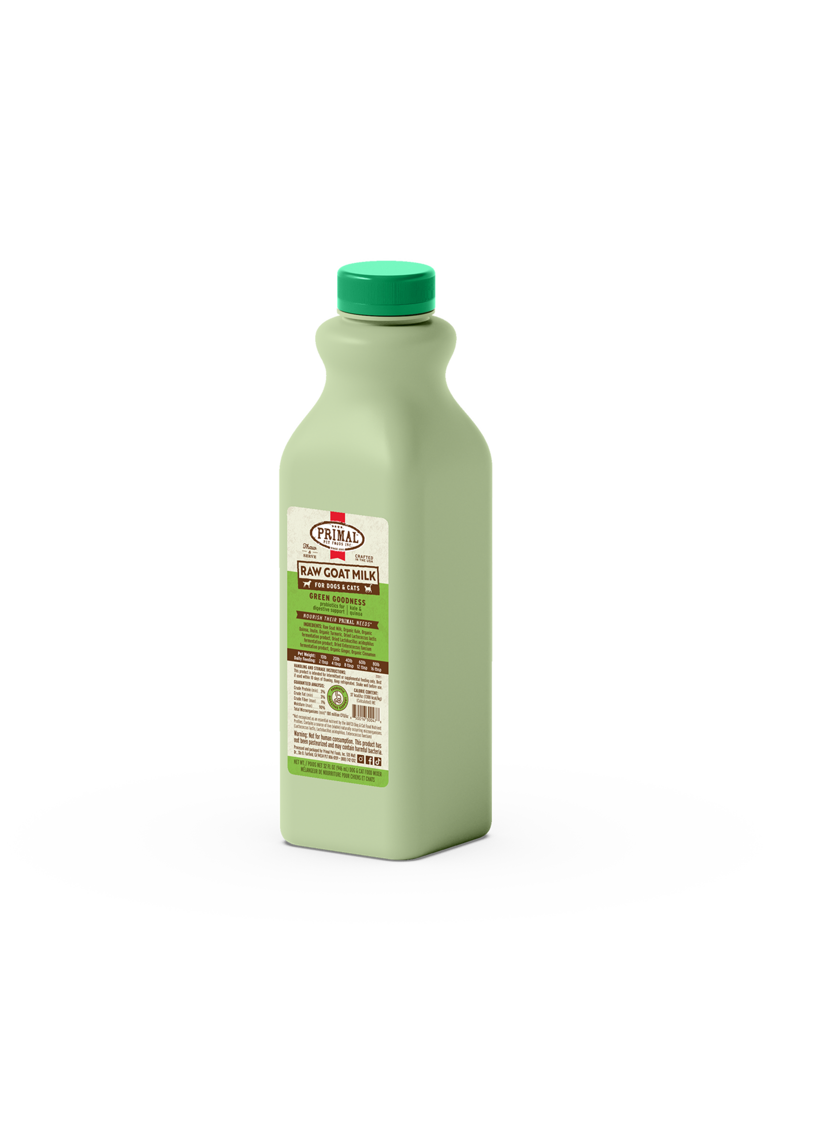 Primal Raw Goat Milk Green Goodness 1 QT