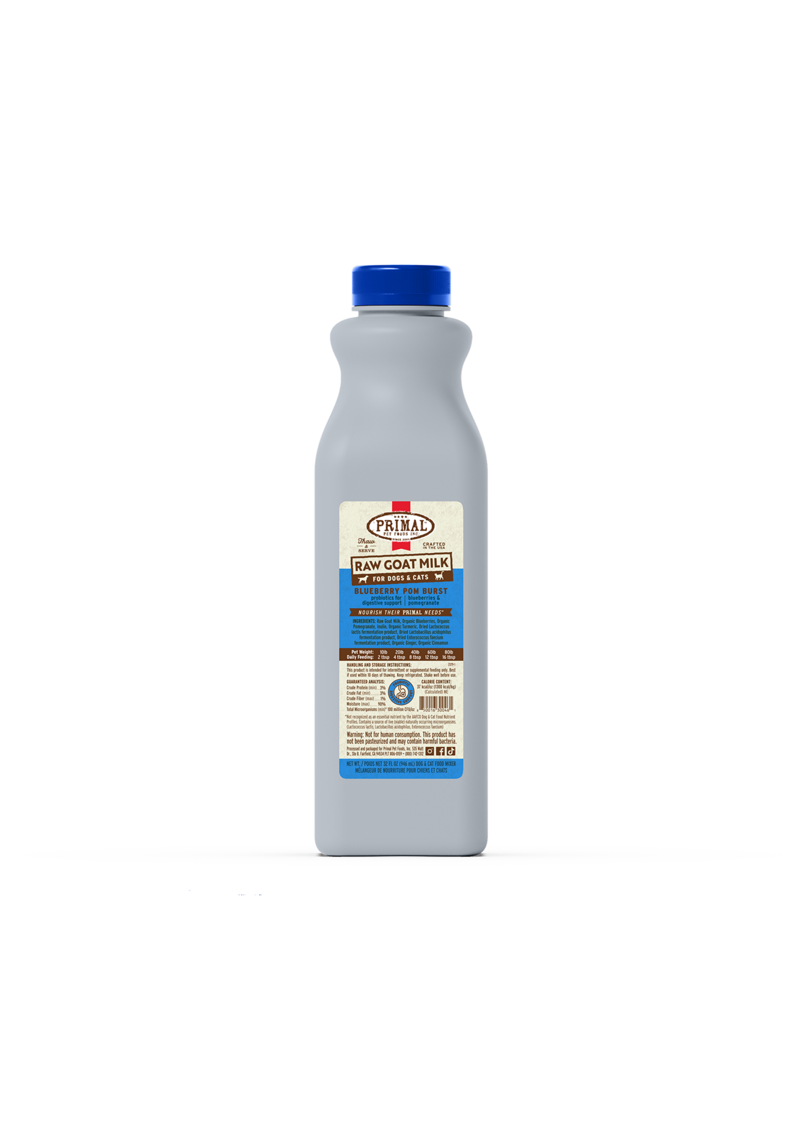 Primal Raw Goat Milk Blueberry Pom 1 QT